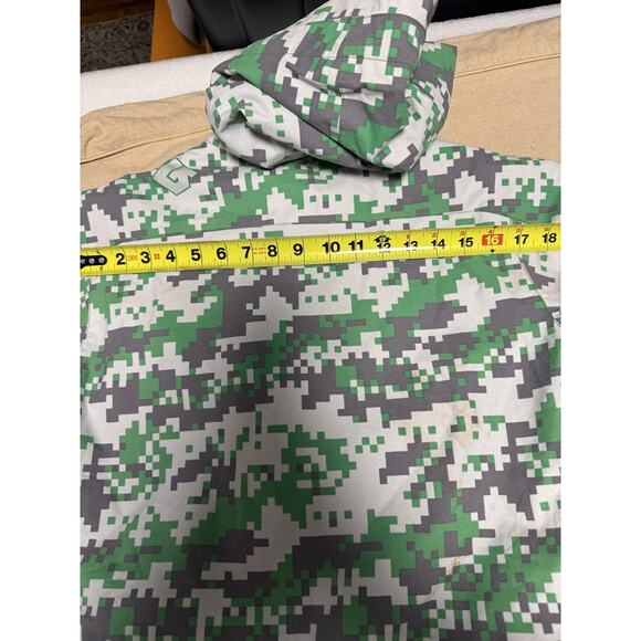 Burton Jacket Boys Large Green Gray Digital Camo Modem Hooded Snowboard Ski - Picture 16 of 16